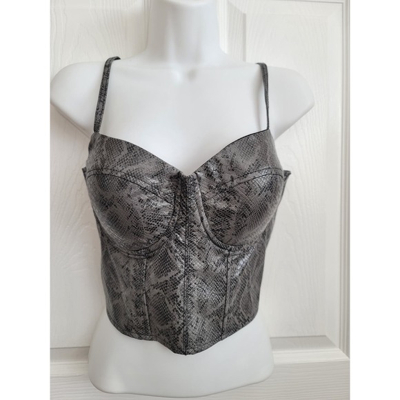 NWT Say What Snakeskin Underwire Zip Back Bustier Size LARGE - Picture 2 of 6